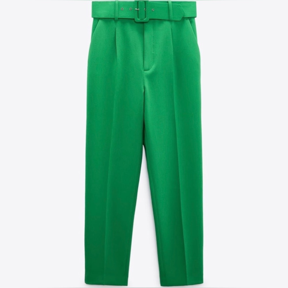 ZARA high waisted green pants